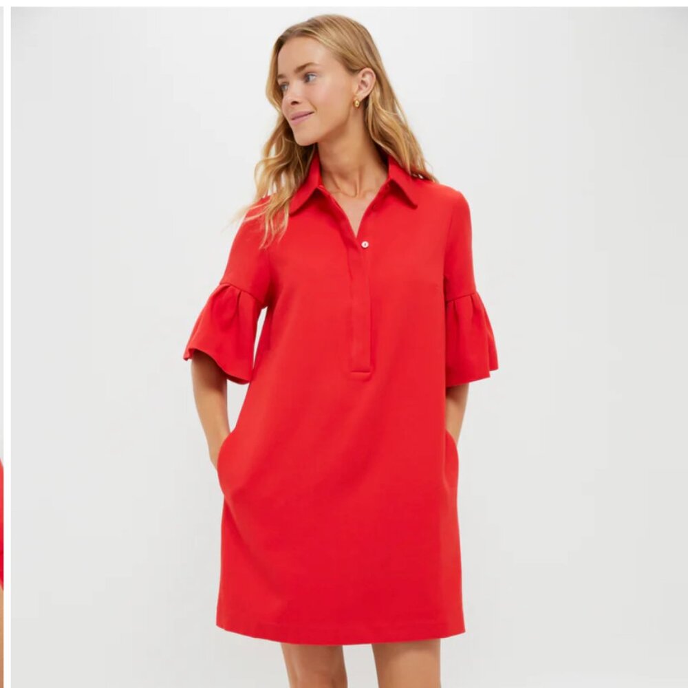 Tuckernuck Red Crepe Massey Dress NWT XS